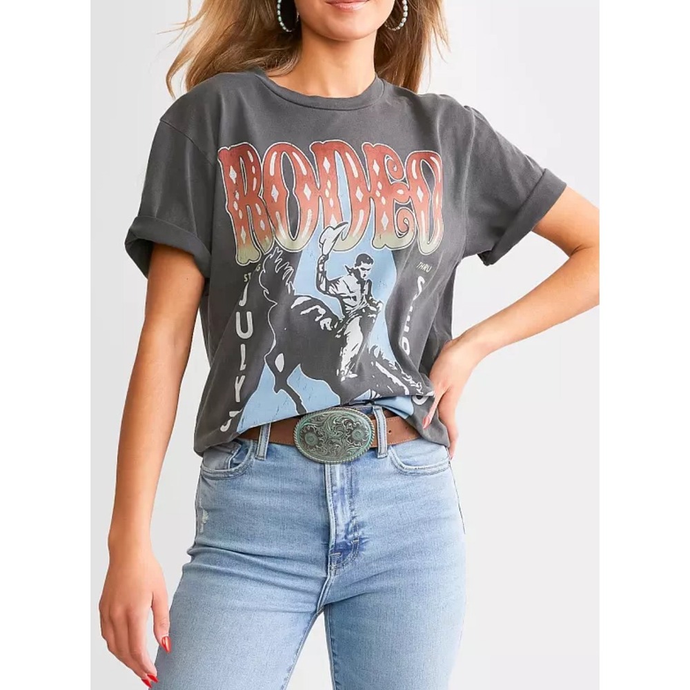 Buckle sz S Womens Ariat Rodeo Stage Boyfriend Fit 100% Cotton T-Shirt Western